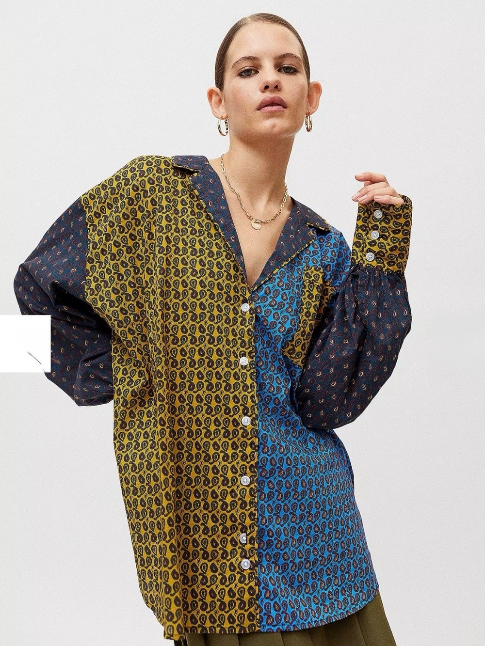 Urban Outfitters Penny PJ Mix Print Shirt - Picture 8 of 11